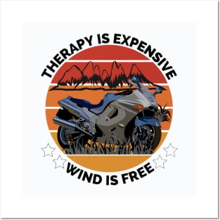 Therapy is Expensive Wind is Free Funny Saying T-shirt Posters and Art